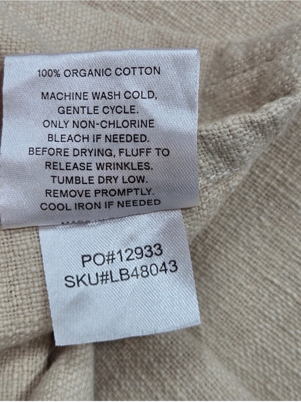 NWT QUINCE 70x108 Organic Cotton Tablecloth Flax - Picture 5 of 5